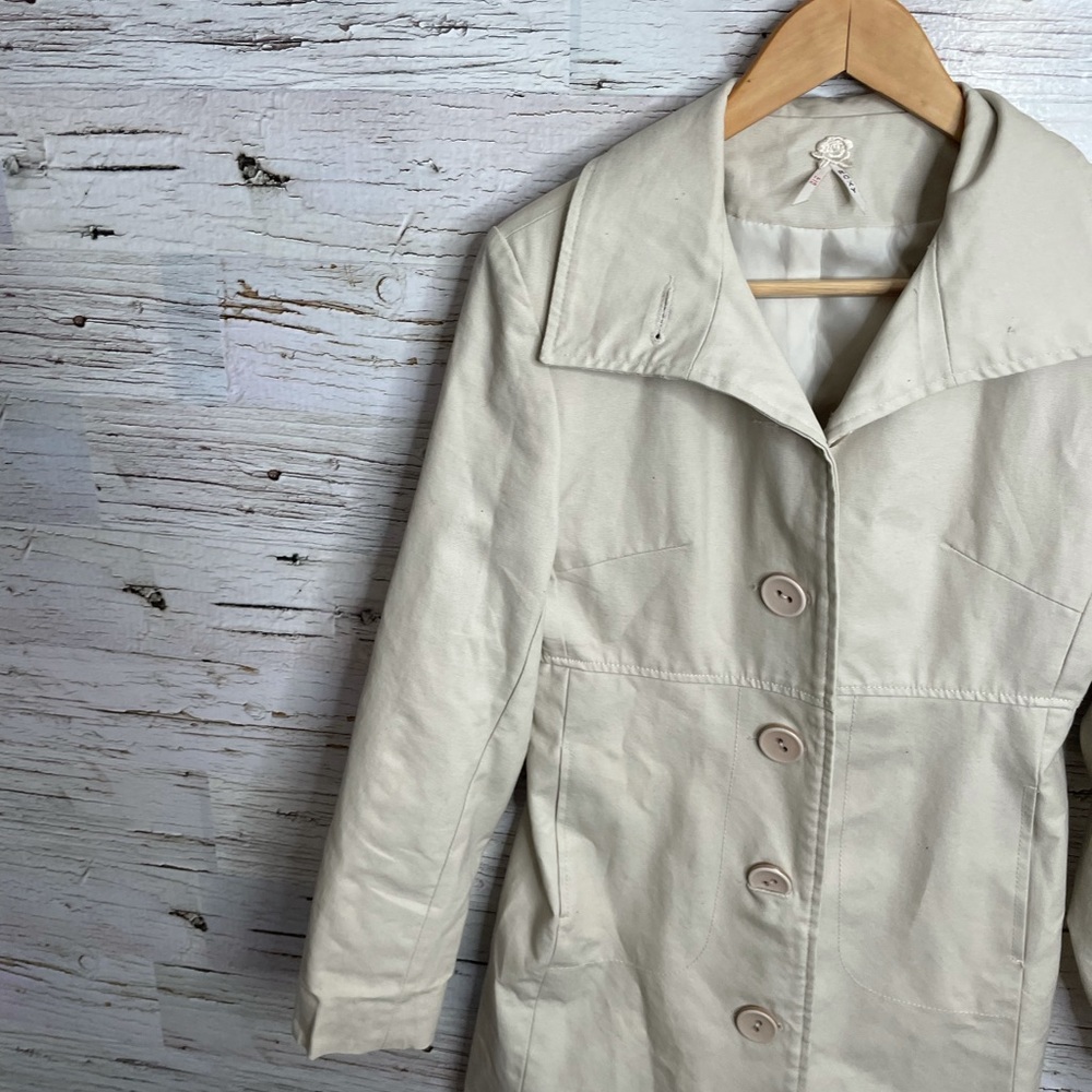 Roxy Women's Cream Trench Coat - Picture 3 of 12